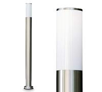 Caserta Lampe d'extérieur moderne en acier inoxydable et disques en plastique, lampadaire de 110 cm, lampe de jardin avec douille E27, éclairage de jardin IP44, sans ampoule