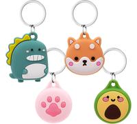 Cases For Apple Airtag,Silicone Airtag Keyring,Anti-Fall Anti-Scratch Portable Airtag Protective Leather Cases Locator Tracker For Keys,Children,Pets (Airtag Not Included)