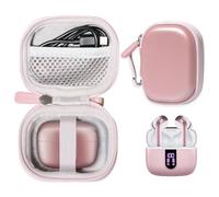 CaseSack 蓆ui pour 閏outeurs Bluetooth TAGRY X08 sans Fil 60H, Poche en Maille pour c鈈le de Charge (Or Rose)'