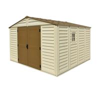 Caseta de jardín de resina grande Duramax WoodBridge Plus 10.5 x 10.5