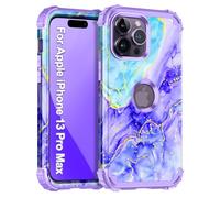 Casetego Coque pour iPhone 13 Pro Max, 3 couches robuste, résistante aux chocs, protection complète, en polycarbonate rigide + TPU souple pour Apple iPhone 13 Pro Max 6,7", violet cobalt