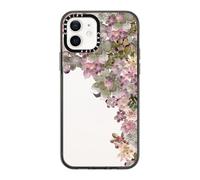 CASETiFY Coque compacte pour iPhone 12 [2 tests de qualité militaire contre les chutes / protection contre les chutes de 1,2 m] - My Succulent Garden Rose - Noir transparent
