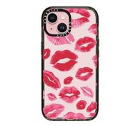 CASETiFY Coque pour iPhone 15 - Impact | Slim Fit | 2,5 m 4 x Protection contre les chutes de qualité militaire | Rouge à lèvres Kisses | Noir