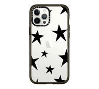 CASETiFY Impact Coque pour iPhone 12 Pro Max [4X testée contre les chutes de qualité militaire / protection contre les chutes de 2,5 m] - Étoiles noires - Noir transparent