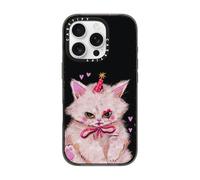 CASETiFY Impact Coque pour iPhone 16 Pro [fine/2,5 m, protection 4X de qualité militaire contre les chutes, compatible avec le chargement sans fil] - Chat clown - Noir transparent