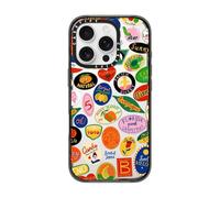 CASETiFY Impact - Coque pour iPhone 16 Pro [fine/2,5 m, protection 4X de qualité militaire contre les chutes, compatible avec la recharge sans fil] - Autocollants fruits - Noir transparent