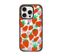 CASETiFY Impact Coque pour iPhone 16 Pro [fine/2,5 m, protection 4X de qualité militaire contre les chutes, compatible avec le chargement sans fil] - Fraises - Noir transparent