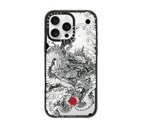 CASETiFY Impact - Coque pour iPhone 16 Pro Max [fine/2,5 m, protection 4X de qualité militaire contre les chutes, compatible avec Magsafe] - Power Dragon - Noir transparent