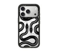 CASETiFY Impact Coque pour iPhone 17 Pro [fine/compatible avec Magsafe / 2,5 m Protection 4X de qualité militaire contre les chutes] - Serpent royale noir, noir transparent