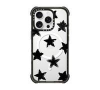 CASETiFY Ultra Impact - Coque pour iPhone 16 Pro [Strong Slim / Protection anti-chute de 1,5 m selon norme militaire 5X/Compatible avec Magsafe] - Star Marks - Noir Transparent