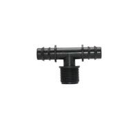 Casetlong Raccord de Tuyau d'arrosage en Plastique, Filetage mâle 1/2" 3/4" vers séparateur d'eau 16/20/25 mm, connecteur cannelé à 2 Voies(C)