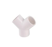 Casetlong Raccord en T en PVC 20-32 mm for Tube d'alimentation en Eau, raccord en Y incliné à Trois Voies et Trois fourches, Adaptateur de raccord de Tuyau d'aquarium en Plastique Blanc(32MM)
