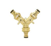 Casetlong Raccord Rapide en Laiton for Robinet de Jardin, 1 pièce, Femelle 3/4" vers Robinet 2 Voies, Embout 5/8", séparateur d'eau, mâle 3/4" en Y, vanne d'irrigation(C)