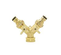 Casetlong Raccord Rapide en Laiton for Robinet de Jardin, 1 pièce, Femelle 3/4" vers Robinet 2 Voies, Embout 5/8", séparateur d'eau, mâle 3/4" en Y, vanne d'irrigation(B)