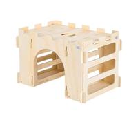 Casetta Bunny, Habitat pour petits animaux amovibles, château en bois avec mangeoire à foin pour lapins et chinchillas | pour clôture de jardin pour hérissons et chinchillas