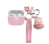 CASEVERSE Coque pour JBL Tune 230NC TWS, dessin animé mignon cochon rose protection Tune 230NC TWS étui avec porte-clés et pendentif