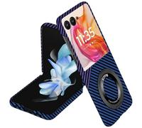 Casevita Compatible avec Motorola Razr 50 Ultra Coque avec béquille en fibre de carbone antichoc compatible avec chargeur sans fil MagSafe compatible avec Moto Razr 50 Ultra