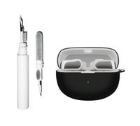 Casevita Coque 3 en 1 en silicone compatible avec les écouteurs Bose Ultra ouverts, coque de protection souple pour écouteurs sans fil Bose Open Ear avec kit de nettoyage porte-clés