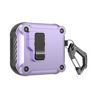 Casevita Coque de verrouillage compatible avec AirPods 4 avec suppression active du bruit avec porte-clés, coque de protection robuste antichoc compatible avec AirPods 4