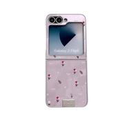 Casevita Jolie coque compatible avec Samsung Galaxy Z Flip 5, fleurs roses, nœud pour fille - Protection intégrale - Jolie coque fine et résistante aux chocs pour Z Flip 5 pour femme