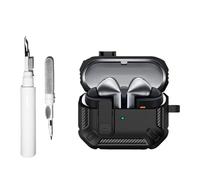 Casevita Lock Coque 3 en 1 compatible avec Samsung Galaxy Buds 3 Pro/Galaxy Buds 3 avec porte-clés, armure militaire résistante aux chocs pour homme et femme avec kit de nettoyage