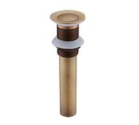 CASEWIND Pop-up Rétro Bouchon Bonde de Lavabo Vidange Clic-clac sans Trop-Plein en Laiton Bronzé Universel Valve Draineur d’Evier Vasque Siphon sans Trou de Débordement Poli- sans Trop-Plein