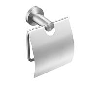 CASEWIND Porte-rouleau de papier toilette avec couvercle, support de papier toilette brossé, tréfilage en acier inoxydable, support mural