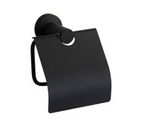 CASEWIND Porte Rouleau Papier avec Couverture Montage Mural Pratique avec Fixation Invisible Construit par 304 Acier Inoxydablede en Finition de Peinture de Caoutchouc pour Salle de Bain Toilette