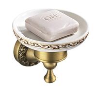 CASEWIND Porte Savon Coupelle de Couleur Bronze avec Fixation Mural Porte Savon De Douche en Laiton dans Le Style Antique de Haute Qualité avec Design Intemporel Idéal pour Salle de Bain Toilette