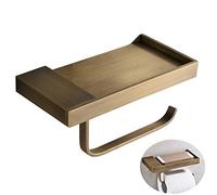 CASEWIND Style Antique Dérouleur Papier WC avec Espace de Rangement en Laiton de Qualité Idéal pour Smartphone Porte Papier Toilette Multi Fonction pour Salle de Bain avec Un Beau Design