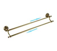 CASEWIND Style Antique Support Porte Serviette Mural Double en Laiton de Haute Qualité avec Finiton Soignée dans Le Design Élégant Porte Torchon avec Deux Barres pour Salle de Bain Toilette Cuisine