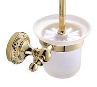 CASEWIND Support Brosse WC d’Or avec Les Sculpturs à la Base Construit en Laiton de Qualité avec Finition d’Or Porte Brosse WC dans Le Design élégant Accessoire pour Salle de Bain et Toilette