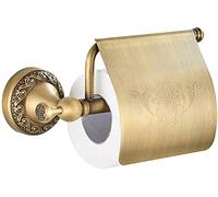 CASEWIND Support de Papier Toilette avec Couvercle en Laiton Qualité avec la Base Sculpté dans Le Style Antique Porte Papier Toilette de Couleur Bronze Pratique pour Salle de Bain Toilette et Cuisine