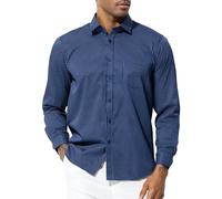 Casey Kevin Chemise Homme Manches Longues Chemise Habillées Business Boutonnées Chemises Casual avec Poche Regular Fit