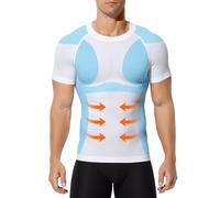Casey Kevin Homme Compression T-Shirt, Shapewear Contrôle du Ventre Sport Top, Maillot de Corps Compression pour Perdre du Poids Ventre Plat Homme, S