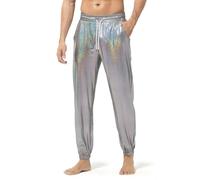 Casey Kevin pantalon disco homme Jogging Métallisé Brillant paillette pantalon costume homme fêtes robe année 80