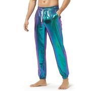 Casey Kevin pantalon disco homme Jogging Métallisé Brillant paillette pantalon costume homme fêtes robe année 80