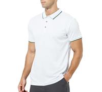 Casey Kevin Petit Polo Homme Manches Courtes, Polo pour Hommes de Petite Taille, Polo T-Shirt Homme, Polos Homme ÉtéRespirant, Col et Poignets Color Block