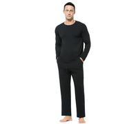 Casey Kevin Pyjama Homme Printemps, Ensemble de Pyjama Long et Léger, Haut à Manches Longues et Pantalon avec Poches, Vêtements de Nuit Doux