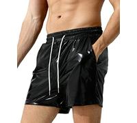 Casey Kevin Shorts Métallisés pour Hommes Brillants Party Style Disco Festival Hommes, Noir, M