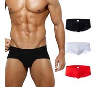 Casey Kevin Slip Homme Modal Lot de 3 Slips Boxer Briefs sous-Vêtements Respirant et Confortable sans Étiquette Sport Taille Basse Slips Homme, L