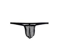 Casey Kevin String pour Homme Sexy Hot Slip Tanga Transparent T-Back Thong Taille Basse Strings sous-Vêtement,L,Noir