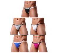 Casey Kevin Strings pour Homme Sexy Gay G-String Tanga Lot de 5 Taille Basse Slip sous-vêtement Différentes Couleurs Respirant Slip