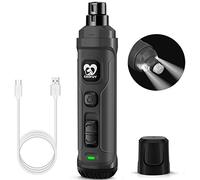 Casfuy Lime à Ongle Chien avec 2 lumières LED - Puissant Coupe-Ongles électrique à 2 Vitesses pour Animaux de Compagnie Outil de meulage Silencieux pour Petits, Moyens et Grands Chiens Chats