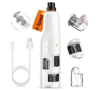 Casfuy Lime à Ongle Chien - Silencieux (45 DB) 6 Vitesses avec 2 lumières LED pour Chiens/Chats de Grande, Moyenne et Petite Taille, Professionnel 3 Ports avec Capuchon Anti-poussière (Blanc)