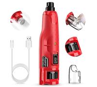 Casfuy Lime à Ongle Chien - Silencieux (45 DB) 6 Vitesses avec 2 lumières LED pour Chiens/Chats de Grande, Moyenne et Petite Taille, Professionnel 3 Ports avec Capuchon Anti-poussière