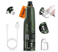 Casfuy Lime à Ongle Chien - Silencieux (45 DB) 6 Vitesses avec 2 lumières LED pour Chiens/Chats de Grande, Moyenne et Petite Taille, Professionnel 3 Ports avec Capuchon Anti-poussière