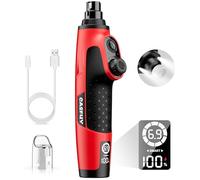 Casfuy Moulin à Ongles Intelligent à 6 Vitesses pour Chien - 50% de Puissance en Plus avec 2 lumières LED silencieuses et Rechargeables pour Chiens et Chats de Petite, Moyenne et Grande Taille (Rouge