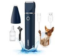 Casfuy Tondeuse à pattes de chien - Tondeuse silencieuse avec double paire de ciseaux - Rechargeable par USB - Pour l'épilation des pattes, des yeux, des oreilles, du visage et des fesses