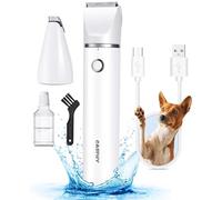Casfuy Tondeuse pour Chien sans Fil - Tondeuse à Faible Bruit avec Double Lames Rechargeable par USB pour Chiens et Chats Autour des Pattes, des Yeux, des Oreilles, du Visage et de la croupe